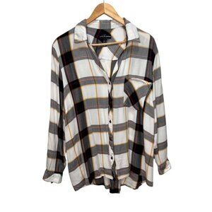 Addition Love  Legend Black  White Button Down Shirt Size 18